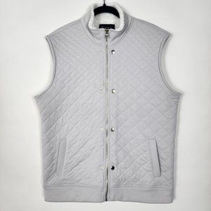 International Concepts INC Sherpa Lined Quilted Diamond Mens Large Gray Vest